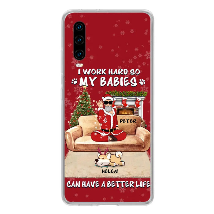 Custom Personalized Christmas Pet Dad Phone Case - Man With Upto 4 Pets - Gift For Cat/ Dog Lover - Case For Xiaomi, Oppo And Huawei