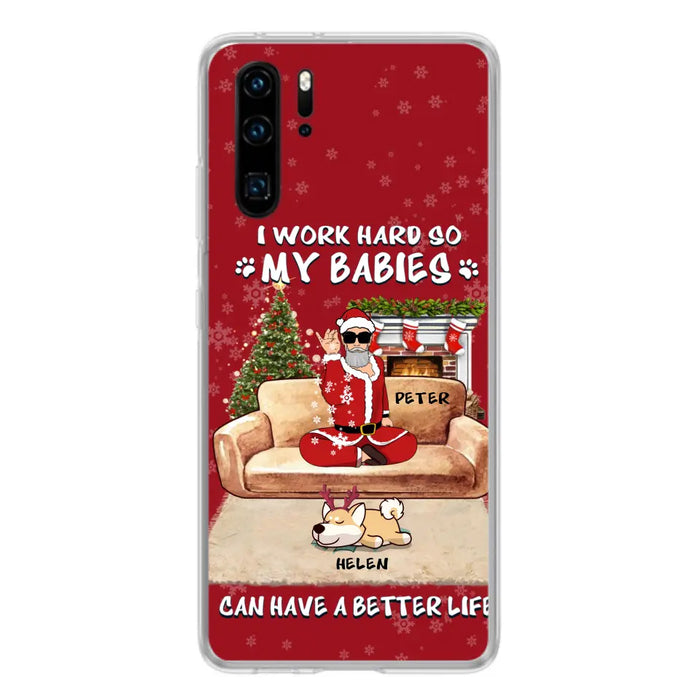 Custom Personalized Christmas Pet Dad Phone Case - Man With Upto 4 Pets - Gift For Cat/ Dog Lover - Case For Xiaomi, Oppo And Huawei