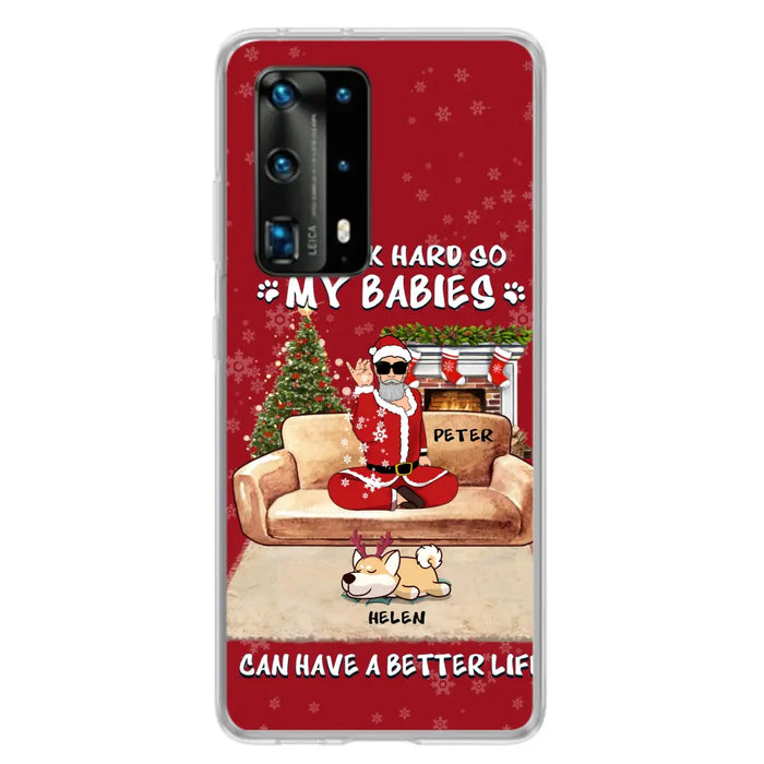 Custom Personalized Christmas Pet Dad Phone Case - Man With Upto 4 Pets - Gift For Cat/ Dog Lover - Case For Xiaomi, Oppo And Huawei