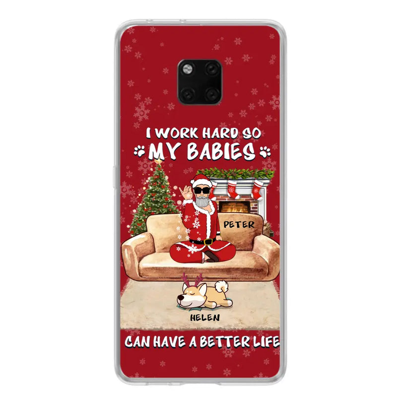 Personalized Christmas Pet Dad Phone Case - Man With Up to 4 Pets - Gift For Cat/ Dog Lover - Case For Xiaomi, Oppo And Huawei