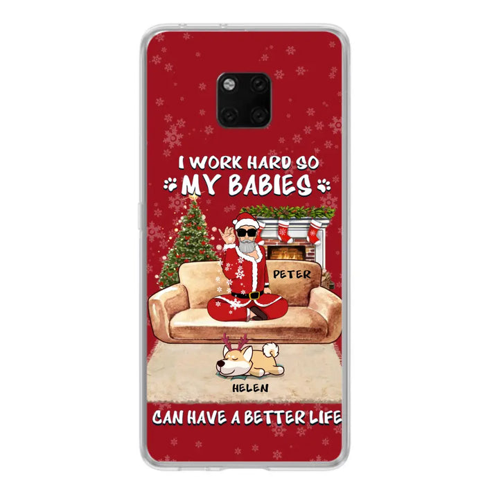 Custom Personalized Christmas Pet Dad Phone Case - Man With Upto 4 Pets - Gift For Cat/ Dog Lover - Case For Xiaomi, Oppo And Huawei