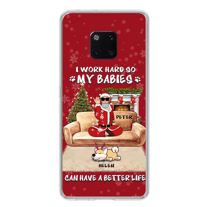 Custom Personalized Christmas Pet Dad Phone Case - Man With Upto 4 Pets - Gift For Cat/ Dog Lover - Case For Xiaomi, Oppo And Huawei