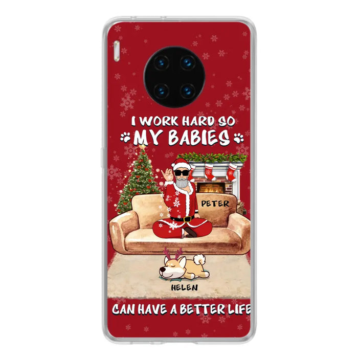 Custom Personalized Christmas Pet Dad Phone Case - Man With Upto 4 Pets - Gift For Cat/ Dog Lover - Case For Xiaomi, Oppo And Huawei