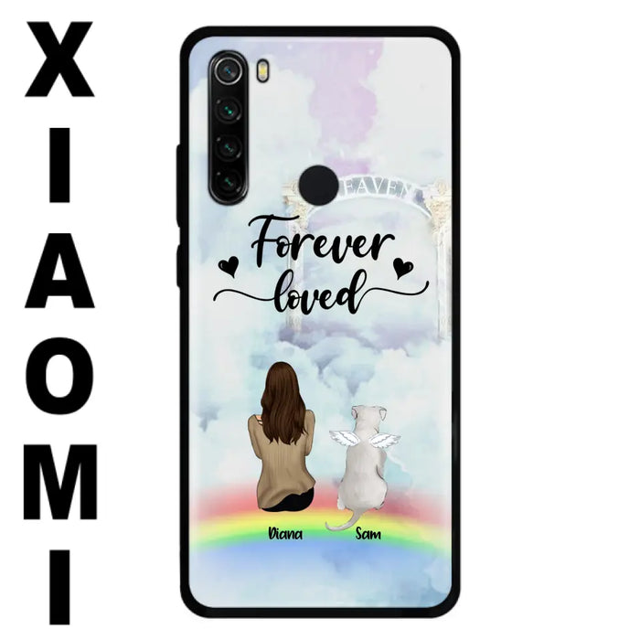 Custom Personalized Memorial Pets Phone Case - Man/Woman With Upto 4 Pets - Memorial Gift For Dog Lovers/Cat Lovers - Forever Loved - For Xiaomi, Oppo And Huawei Phone Case - AXSIO5