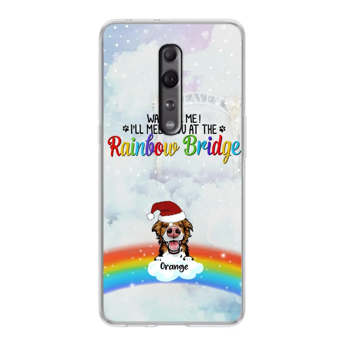 Custom Personalized Memorial Pets At Rainbow Bridge Phone Case - Upto 5 Pets - Memorial Gift For Dog Lovers/Cat Lovers - Wait For Me! I'll Meet You At The Rainbow Bridge - For Xiaomi, Oppo And Huawei Phone Case