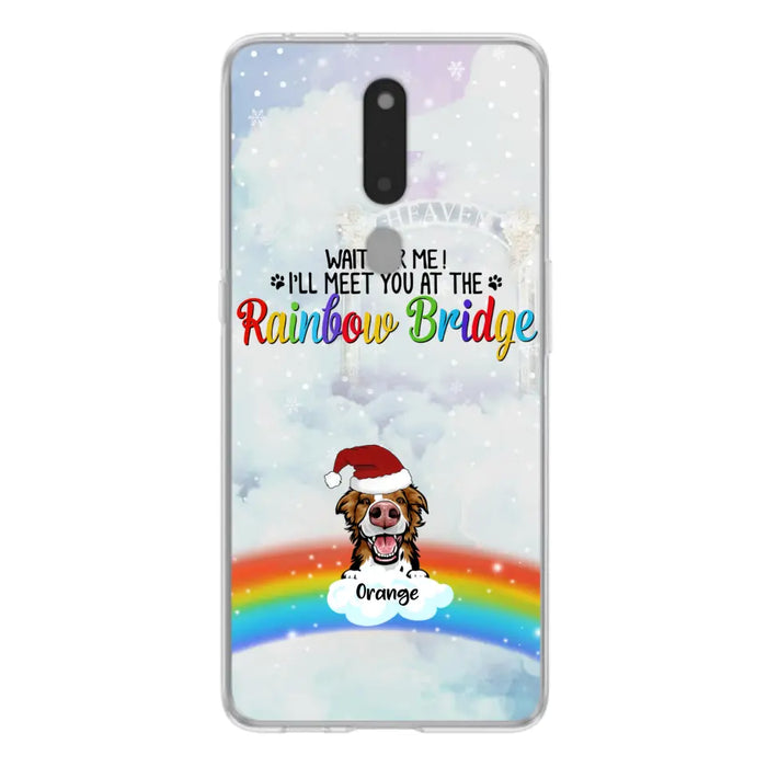 Custom Personalized Memorial Pets At Rainbow Bridge Phone Case - Upto 5 Pets - Memorial Gift For Dog Lovers/Cat Lovers - Wait For Me! I'll Meet You At The Rainbow Bridge - For Xiaomi, Oppo And Huawei Phone Case