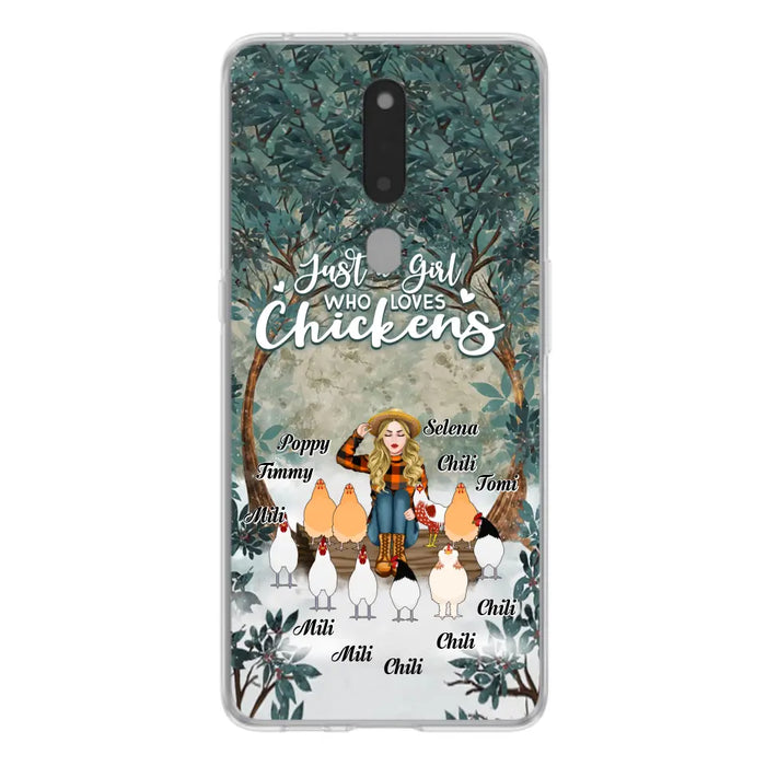 Custom Personalized Just A Girl Who Loves Chickens Phone Case - Girl With Upto 10 Chickens - Case For Xiaomi, Oppo And Huawei