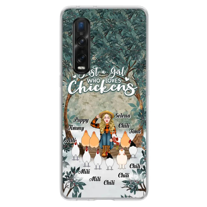 Custom Personalized Just A Girl Who Loves Chickens Phone Case - Girl With Upto 10 Chickens - Case For Xiaomi, Oppo And Huawei