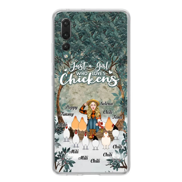 Custom Personalized Just A Girl Who Loves Chickens Phone Case - Girl With Upto 10 Chickens - Case For Xiaomi, Oppo And Huawei