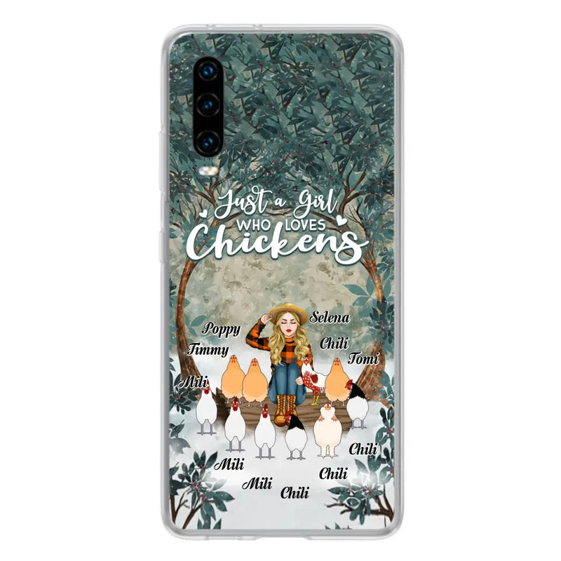 Personalized Just A Girl Who Loves Chickens Phone Case - Girl With Up to 10 Chickens - Case For Xiaomi, Oppo And Huawei