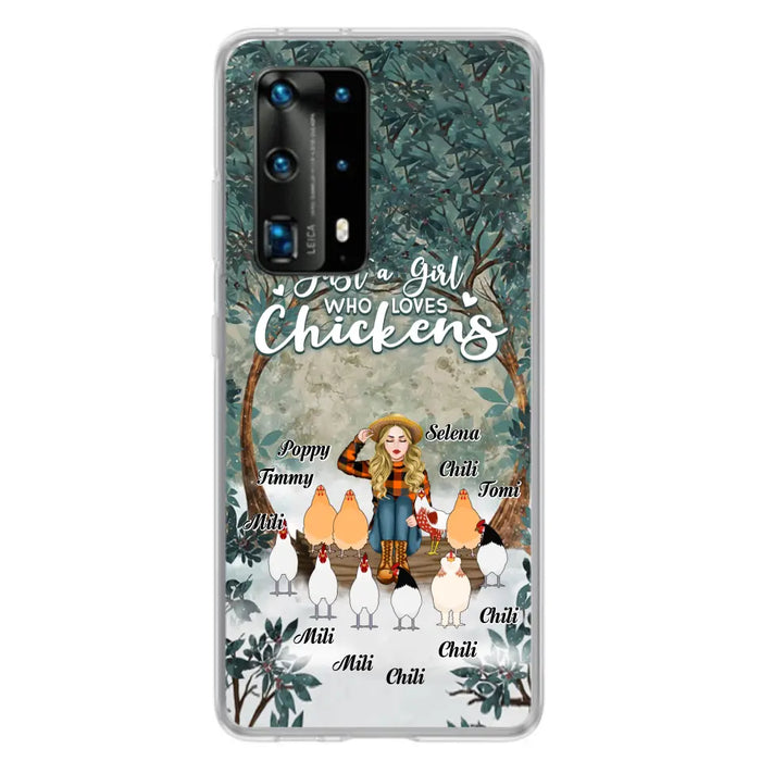 Custom Personalized Just A Girl Who Loves Chickens Phone Case - Girl With Upto 10 Chickens - Case For Xiaomi, Oppo And Huawei