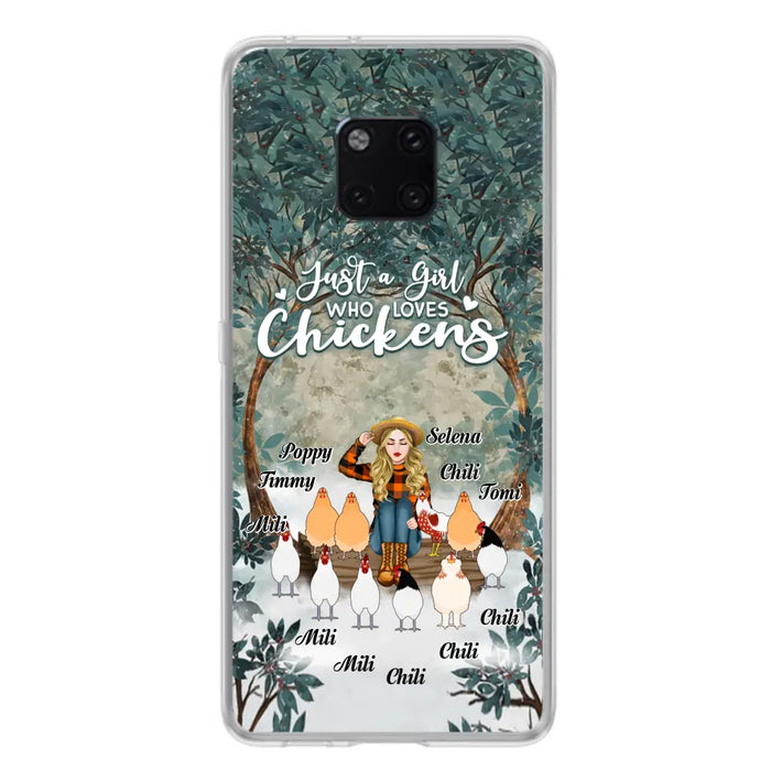 Custom Personalized Just A Girl Who Loves Chickens Phone Case - Girl With Upto 10 Chickens - Case For Xiaomi, Oppo And Huawei