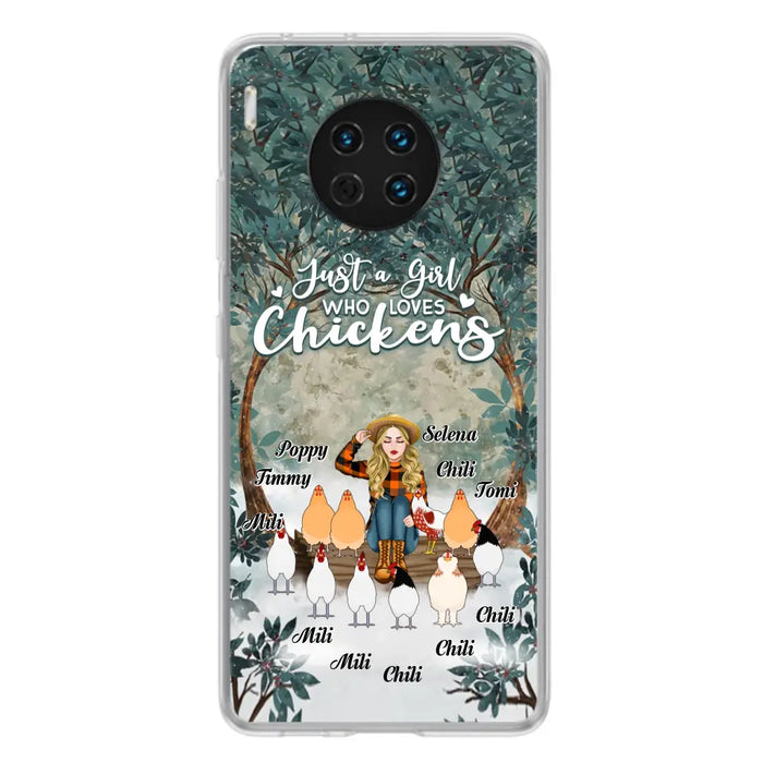 Custom Personalized Just A Girl Who Loves Chickens Phone Case - Girl With Upto 10 Chickens - Case For Xiaomi, Oppo And Huawei