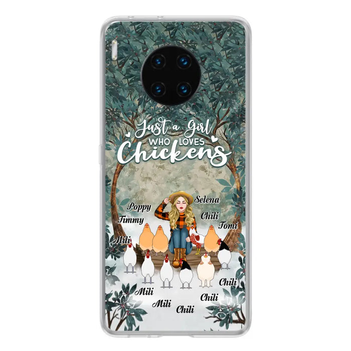 Custom Personalized Just A Girl Who Loves Chickens Phone Case - Girl With Upto 10 Chickens - Case For Xiaomi, Oppo And Huawei