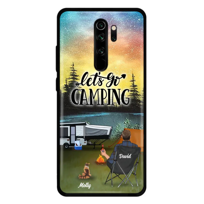 Custom Personalized Night Camping Phone Case - Solo/ Couple With Upto 6 Pets - Gift For Camping Lover - Let's Go Camping - Case For Xiaomi, Oppo And Huawei