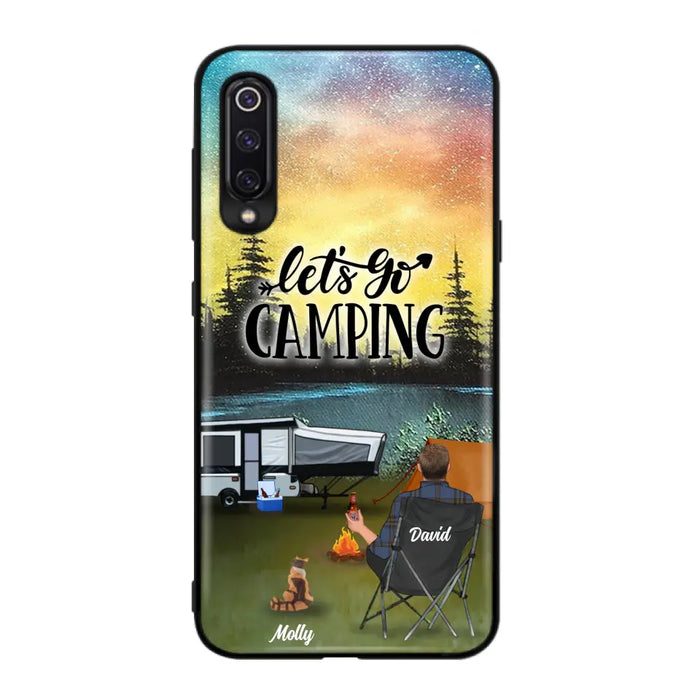 Custom Personalized Night Camping Phone Case - Solo/ Couple With Upto 6 Pets - Gift For Camping Lover - Let's Go Camping - Case For Xiaomi, Oppo And Huawei