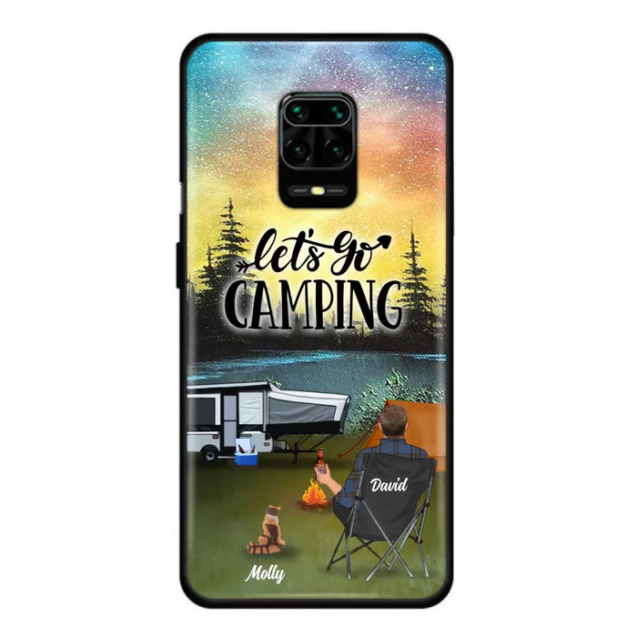 Custom Personalized Night Camping Phone Case - Solo/ Couple With Upto 6 Pets - Gift For Camping Lover - Let's Go Camping - Case For Xiaomi, Oppo And Huawei