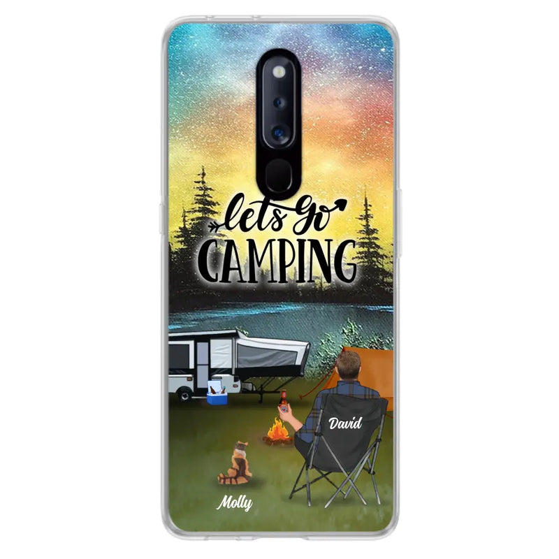 Personalized Night Camping Phone Case - Solo/Couple With Up to 6 Pets - Gift For Camping Lover - Let's Go Camping - Case For Xiaomi, Oppo And Huawei