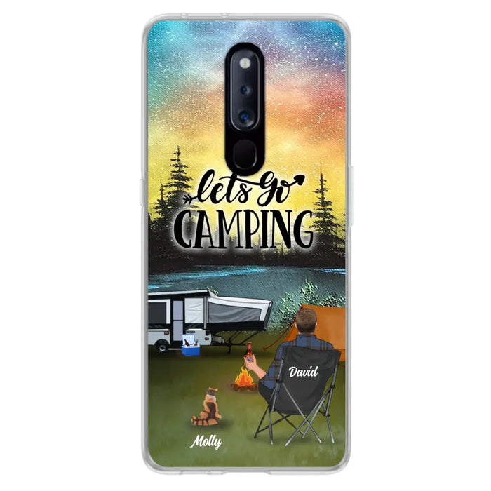 Custom Personalized Night Camping Phone Case - Solo/ Couple With Upto 6 Pets - Gift For Camping Lover - Let's Go Camping - Case For Xiaomi, Oppo And Huawei