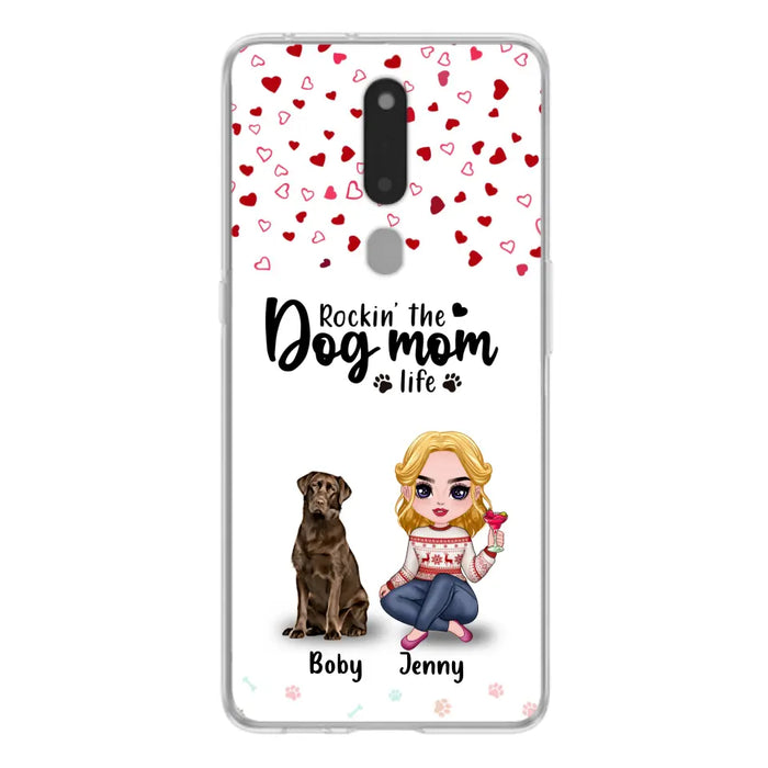 Custom Personalized Dog Mom Front Phone Case - Upto 5 Dogs - Gift Idea For Dog Lover - Rockin' The Dog Mom Life - Case For Xiaomi, Oppo And Huawei