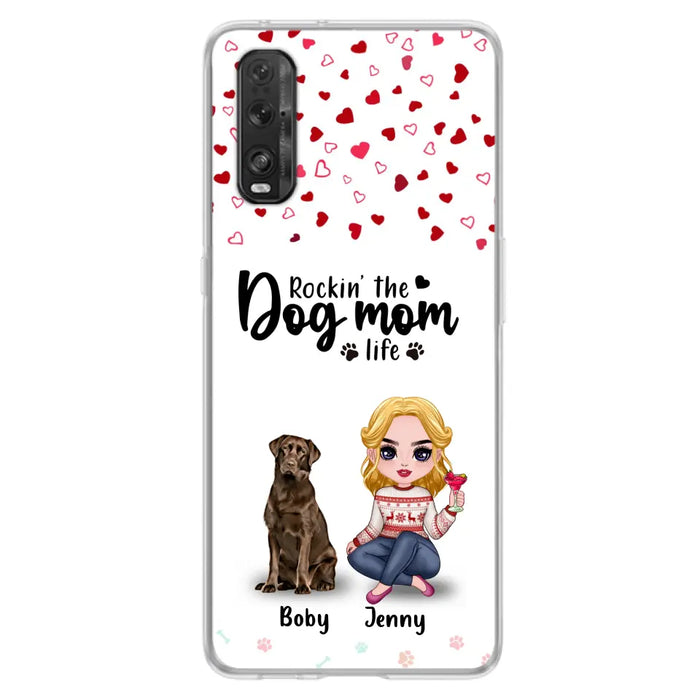 Custom Personalized Dog Mom Front Phone Case - Upto 5 Dogs - Gift Idea For Dog Lover - Rockin' The Dog Mom Life - Case For Xiaomi, Oppo And Huawei