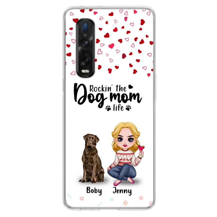 Custom Personalized Dog Mom Front Phone Case - Upto 5 Dogs - Gift Idea For Dog Lover - Rockin' The Dog Mom Life - Case For Xiaomi, Oppo And Huawei