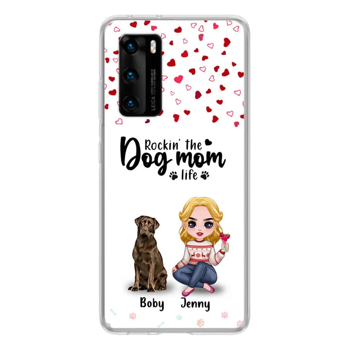 Custom Personalized Dog Mom Front Phone Case - Upto 5 Dogs - Gift Idea For Dog Lover - Rockin' The Dog Mom Life - Case For Xiaomi, Oppo And Huawei