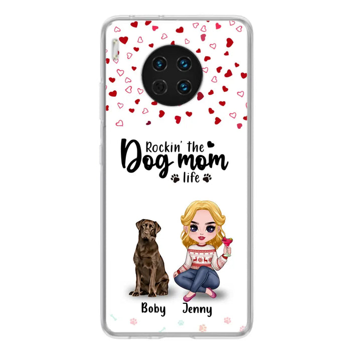 Custom Personalized Dog Mom Front Phone Case - Upto 5 Dogs - Gift Idea For Dog Lover - Rockin' The Dog Mom Life - Case For Xiaomi, Oppo And Huawei