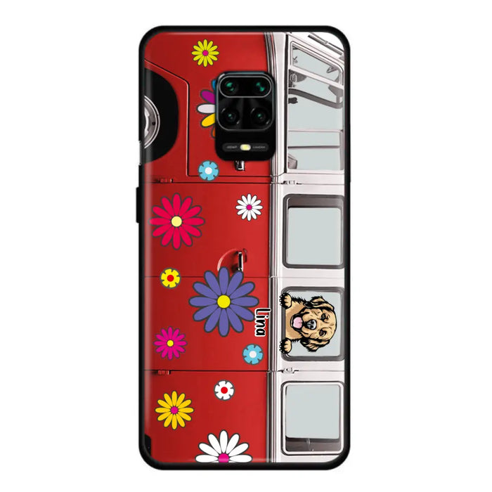 Custom Personalized Campervan Hippie And Pet Phone Case - Upto 3 Pets - Gift Idea For Dog/ Cat Lover - Case For Xiaomi, Oppo And Huawei