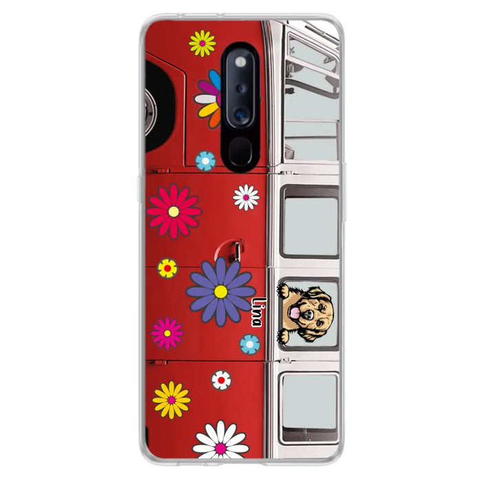 Custom Personalized Campervan Hippie And Pet Phone Case - Upto 3 Pets - Gift Idea For Dog/ Cat Lover - Case For Xiaomi, Oppo And Huawei