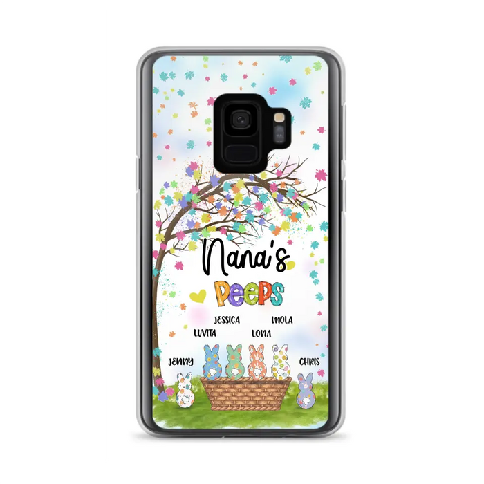 Custom Personalized Nana's Peeps Phone Case- Gift Idea For Easter Day - Upto 6 Bunnies - Nana's Peeps - Cases For iPhone & Samsung