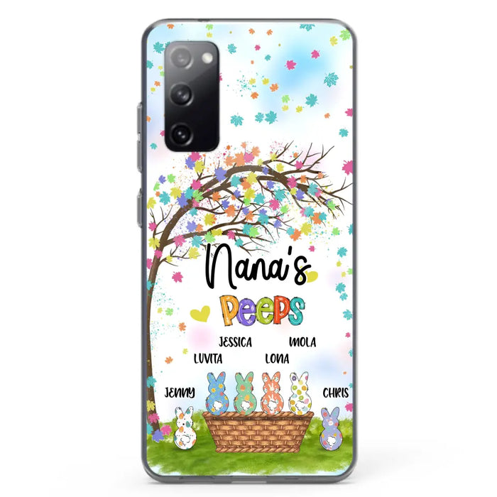 Custom Personalized Nana's Peeps Phone Case- Gift Idea For Easter Day - Upto 6 Bunnies - Nana's Peeps - Cases For iPhone & Samsung