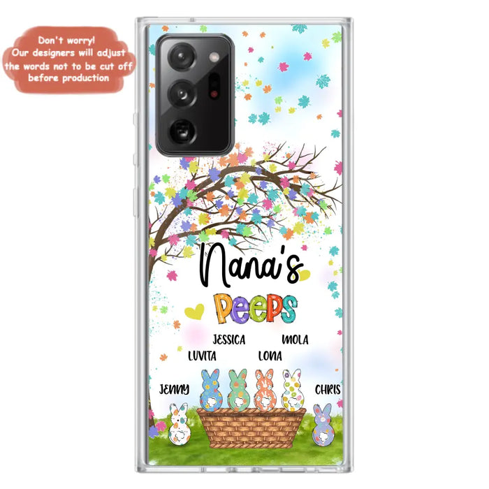 Custom Personalized Nana's Peeps Phone Case- Gift Idea For Easter Day - Upto 6 Bunnies - Nana's Peeps - Cases For iPhone & Samsung