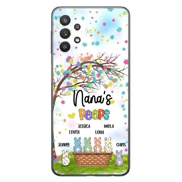 Custom Personalized Nana's Peeps Phone Case- Gift Idea For Easter Day - Upto 6 Bunnies - Nana's Peeps - Cases For iPhone & Samsung