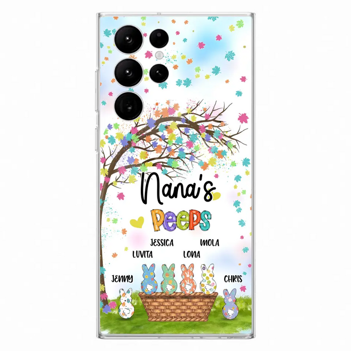 Custom Personalized Nana's Peeps Phone Case- Gift Idea For Easter Day - Upto 6 Bunnies - Nana's Peeps - Cases For iPhone & Samsung