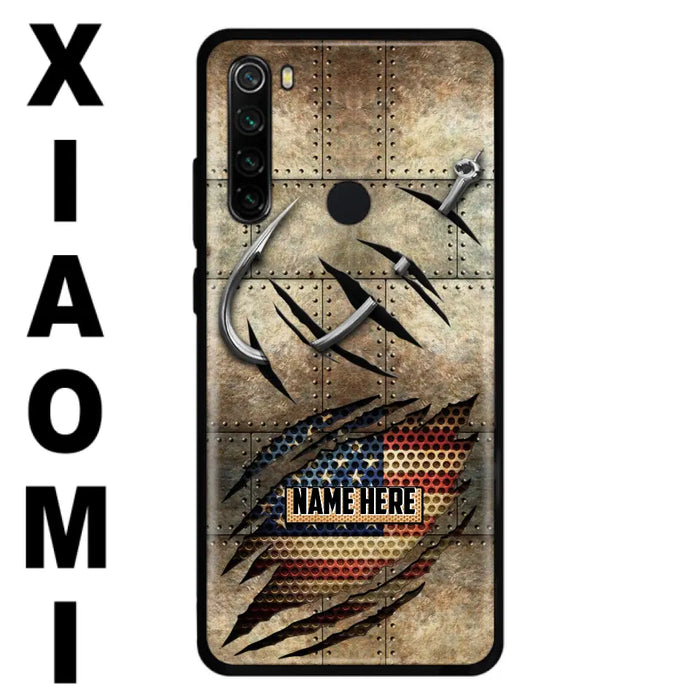 Custom Personalized Fishing America Flag Phone Case - Gift Idea For Fishing Lover - Case For Xiaomi. Oppo And Huawei