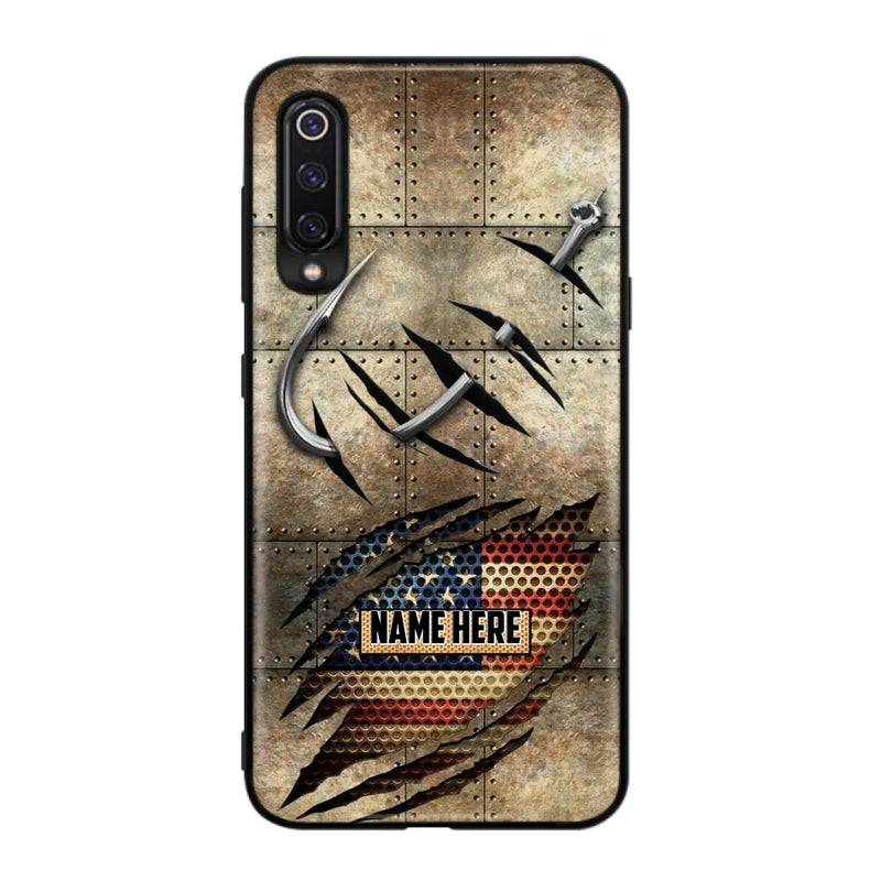 Custom Personalized Fishing America Flag Phone Case - Gift Idea For Fishing Lover - Case For Xiaomi. Oppo And Huawei