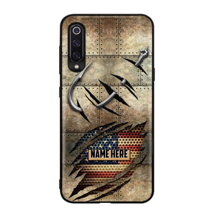 Custom Personalized Fishing America Flag Phone Case - Gift Idea For Fishing Lover - Case For Xiaomi. Oppo And Huawei