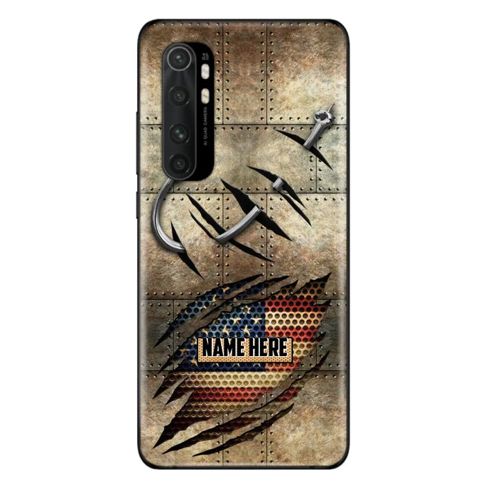 Custom Personalized Fishing America Flag Phone Case - Gift Idea For Fishing Lover - Case For Xiaomi. Oppo And Huawei