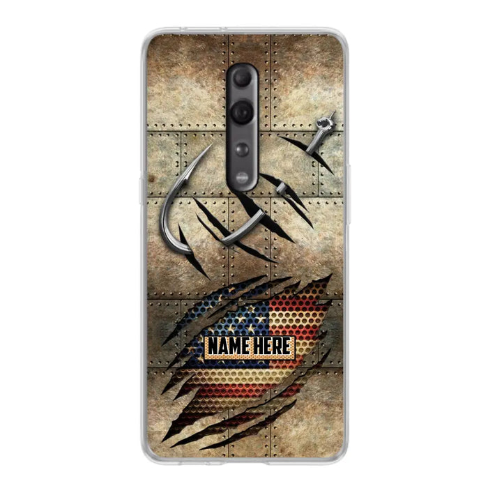 Custom Personalized Fishing America Flag Phone Case - Gift Idea For Fishing Lover - Case For Xiaomi. Oppo And Huawei