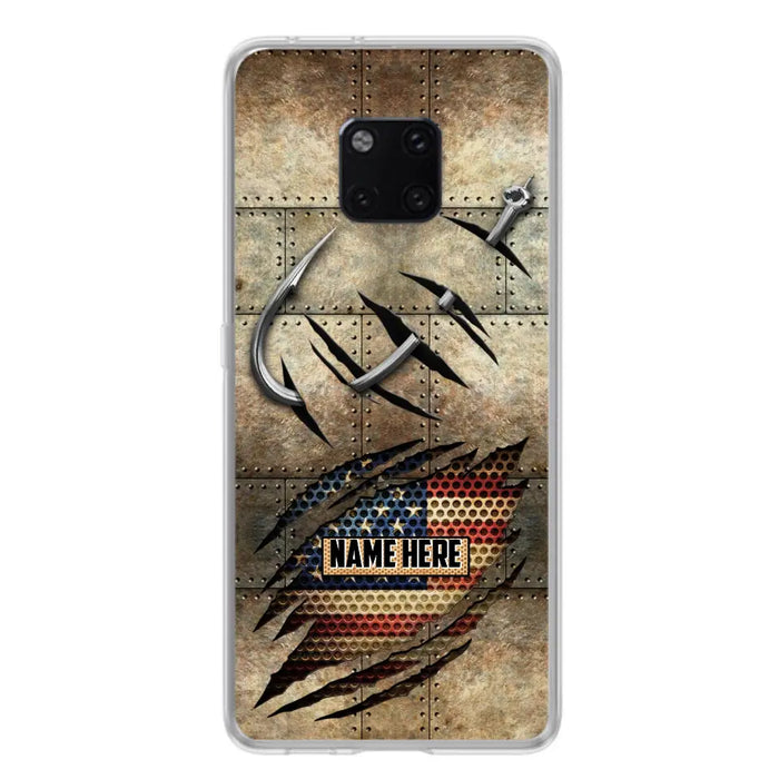 Custom Personalized Fishing America Flag Phone Case - Gift Idea For Fishing Lover - Case For Xiaomi. Oppo And Huawei