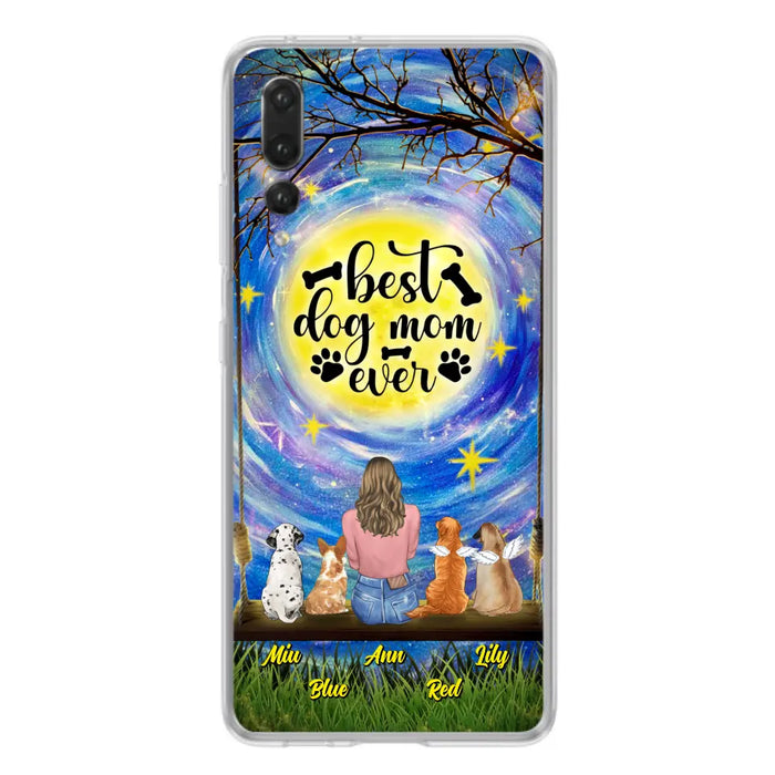 Custom Personalized Dog Mom Phone Case - Upto 4 Dogs - Gift Idea For Dog Lovers - I Love You To the Moon And Back - Case For Xiaomi/Huawei/Oppo