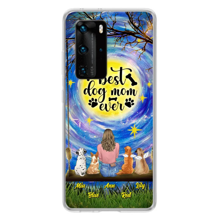 Custom Personalized Dog Mom Phone Case - Upto 4 Dogs - Gift Idea For Dog Lovers - I Love You To the Moon And Back - Case For Xiaomi/Huawei/Oppo