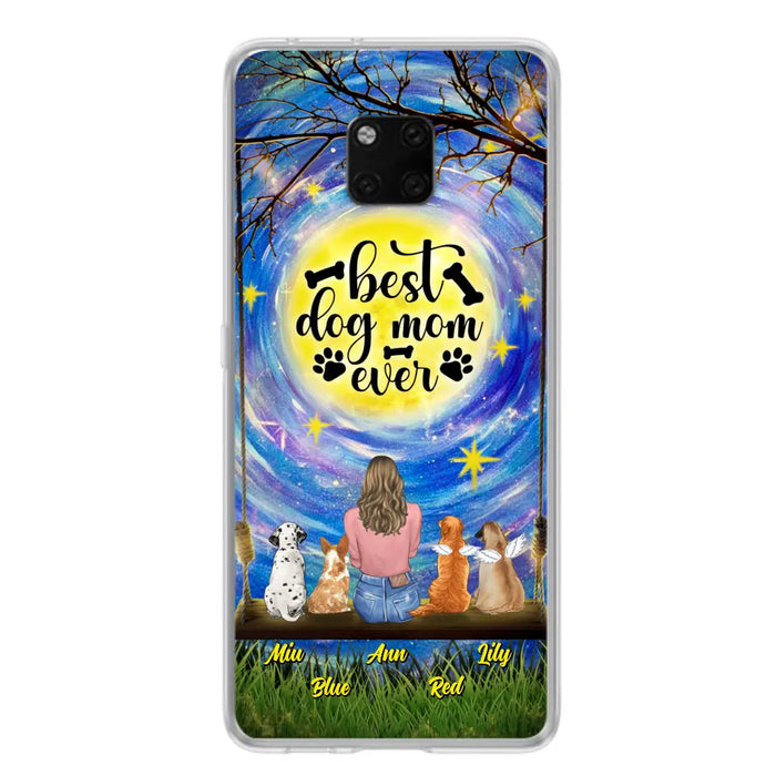 Custom Personalized Dog Mom Phone Case - Upto 4 Dogs - Gift Idea For Dog Lovers - I Love You To the Moon And Back - Case For Xiaomi/Huawei/Oppo