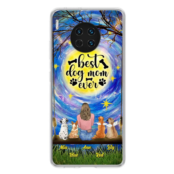 Custom Personalized Dog Mom Phone Case - Upto 4 Dogs - Gift Idea For Dog Lovers - I Love You To the Moon And Back - Case For Xiaomi/Huawei/Oppo