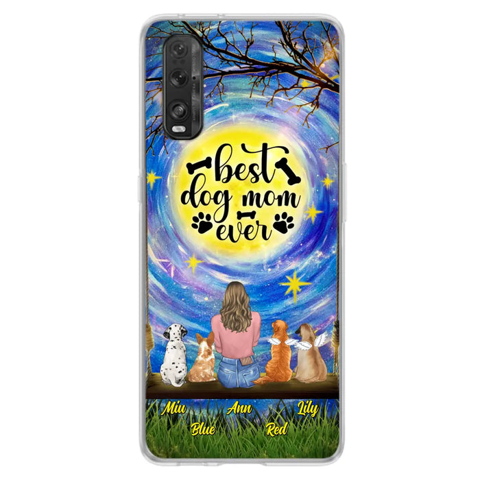 Custom Personalized Dog Mom Phone Case - Upto 4 Dogs - Gift Idea For Dog Lovers - I Love You To the Moon And Back - Case For Xiaomi/Huawei/Oppo