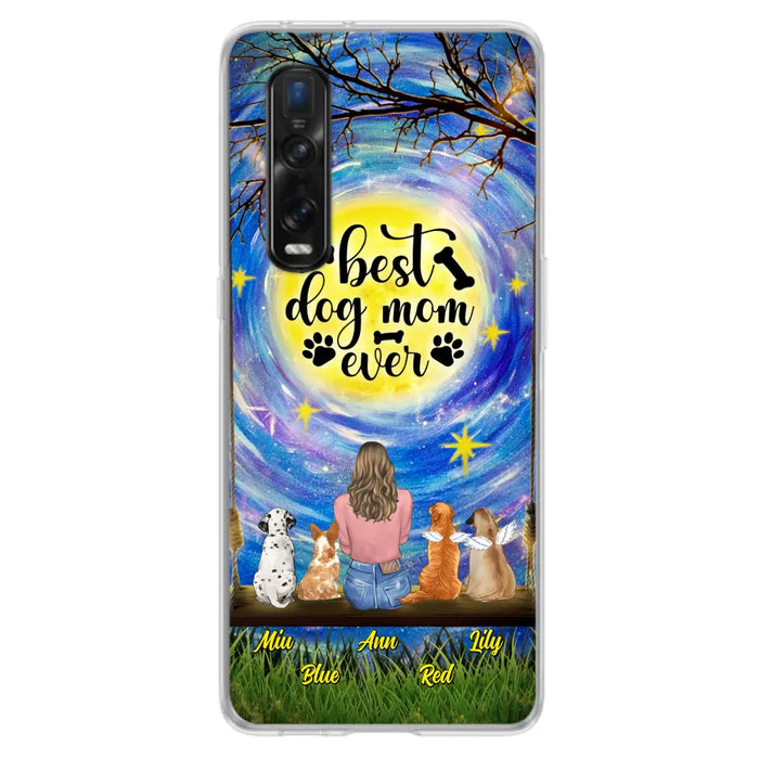 Custom Personalized Dog Mom Phone Case - Upto 4 Dogs - Gift Idea For Dog Lovers - I Love You To the Moon And Back - Case For Xiaomi/Huawei/Oppo