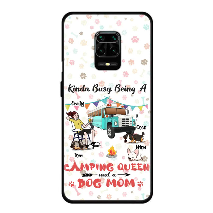 Custom Personalized Camping Queen Phone Case - Upto 3 Dogs - Gift Idea For Dog Lovers - Kinda Busy Being A Camping Queen And A Dog Mom - Case For Xiaomi/Huawei/Oppo