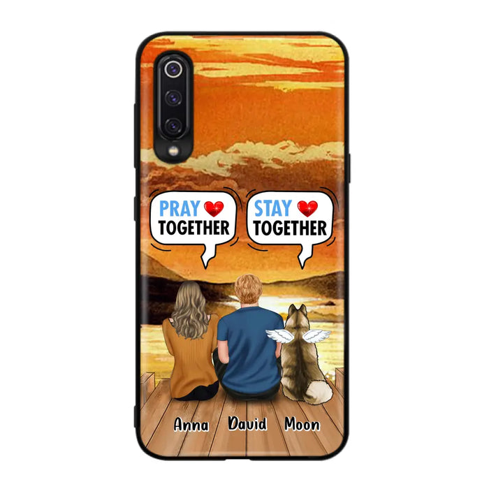 Custom Personalized Couple With Pet Phone Case - Couple With Upto 2 Pets - Gift Idea For Dog/Cat Lover - Pray Together Stay Together - Case For Xiaomi, Oppo And Huawei