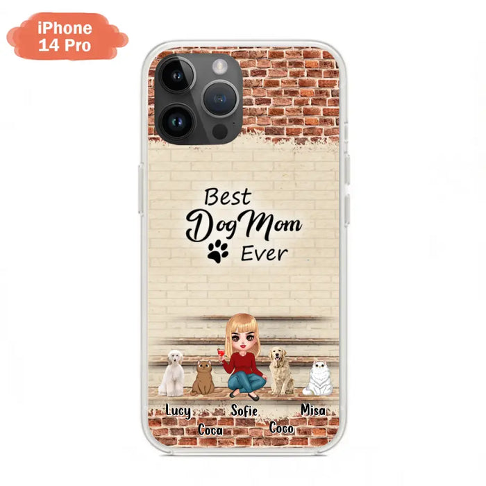 Custom Personalized Dog/Cat Mom Phone Case - Gift Idea For Dog/Cat Lovers/Mother's Day - Upto 3 Dogs/Cats - Best Dog Mom Ever - Cases For iPhone/Samsung